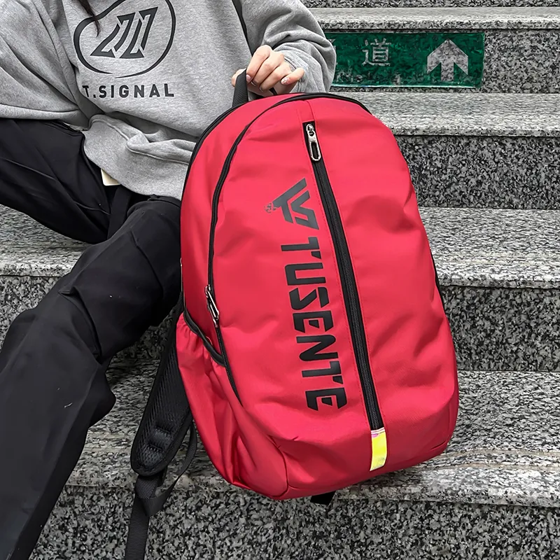 BUBM Oxford Backpack Unisex Black/Dark Gray/Light Gray/Red-21