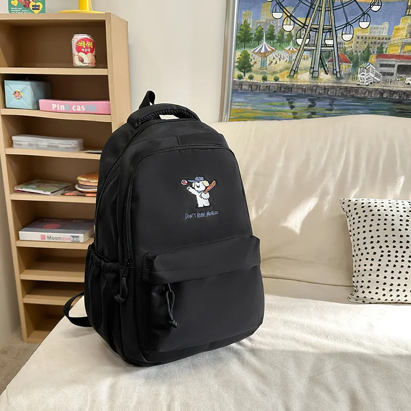 BUBM Nylon Backpack Unisex Yellow/Black/White/Khaki/Blue-7