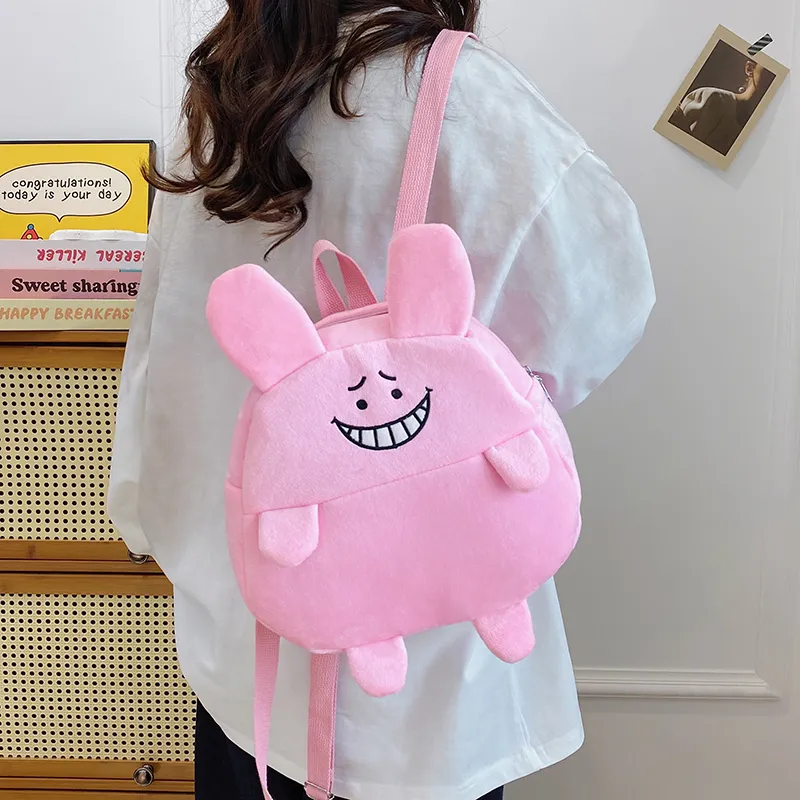 BUBM Plush Backpack Regular Unisex Pink-4