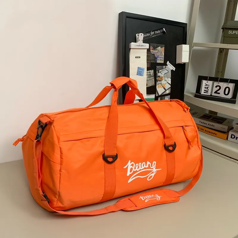 BUBM Oxford Travel Bag Unisex Black/Lake Blue/Light Blue/Orange Red-7