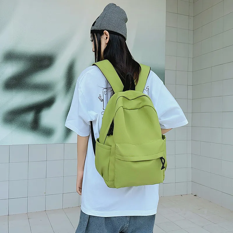 BUBM Nylon Backpack Unisex Black/green/blue/light Gray-9