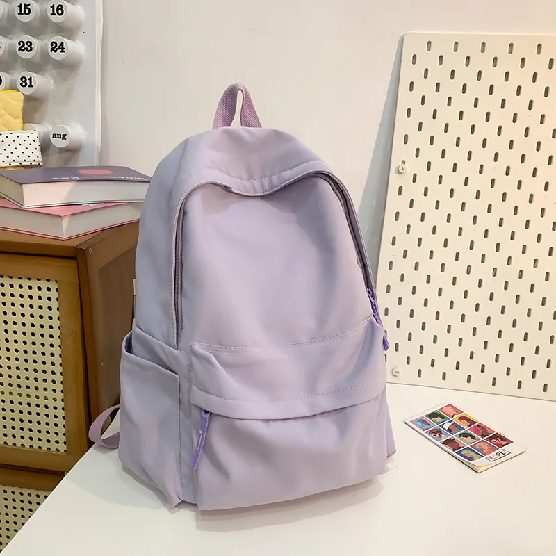 BUBM Nylon Backpack Unisex Black/Ecru/Dusty Pink/Purple-19