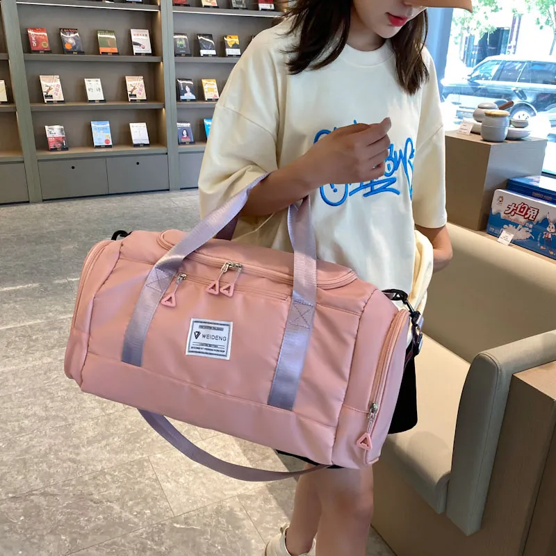 BUBM Oxford Travel Bag Unisex Black/Gray/Taro Purple/Dark Blue/Cherry Blossom Pink/Pink & Gray-26