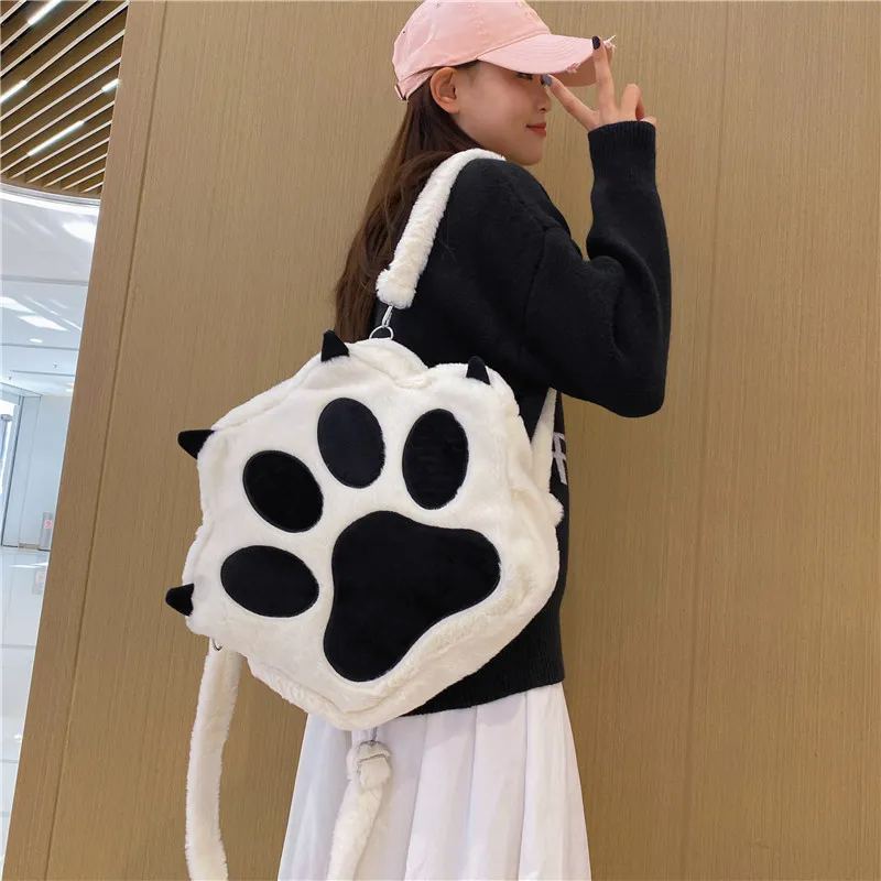 BUBM Plush Backpack Regular Unisex White-2