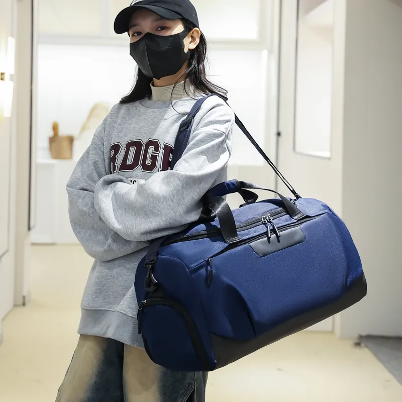 BUBM Nylon Travel Bag Unisex Black/Dark Blue/Light Blue/Pink/Light Gray-12