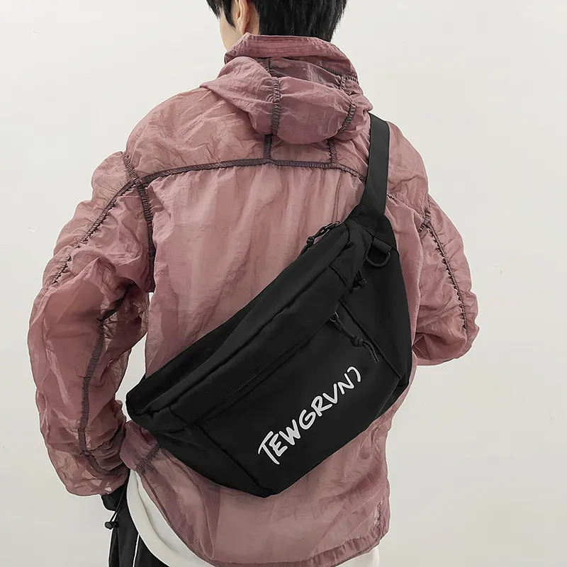 BUBM Nylon Sling Bag Unisex Black/White-3