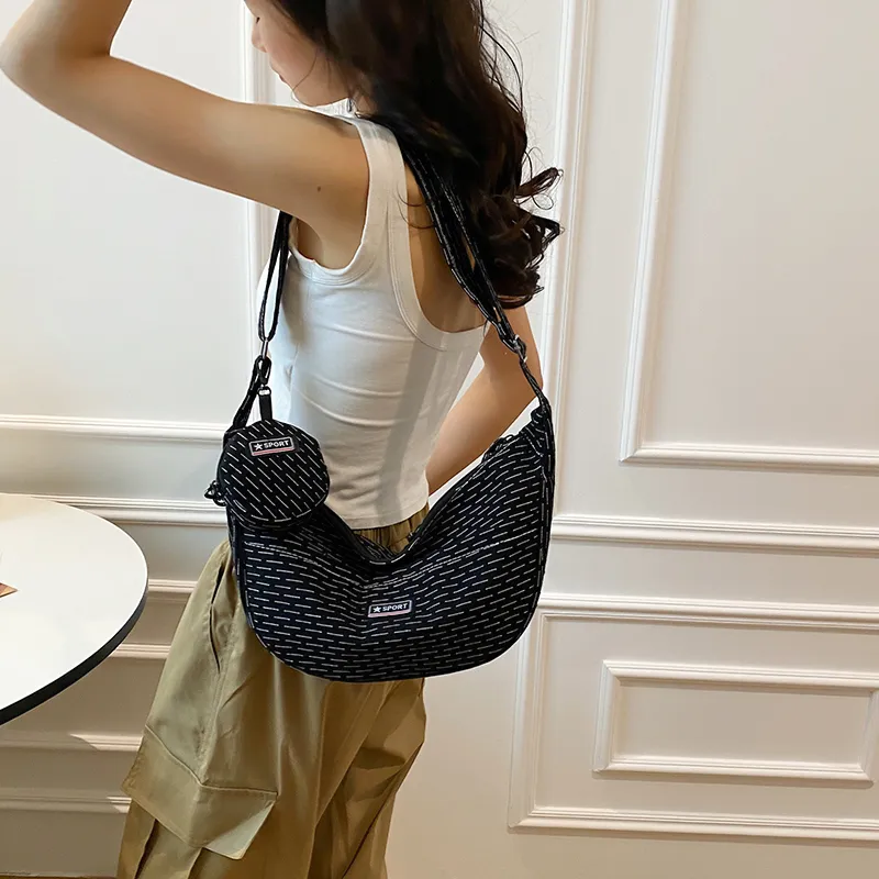 BUBM Composite Cloth Dumpling Bag Shoulder Bag Unisex Black/Yellow/Red/Green/Khaki-14