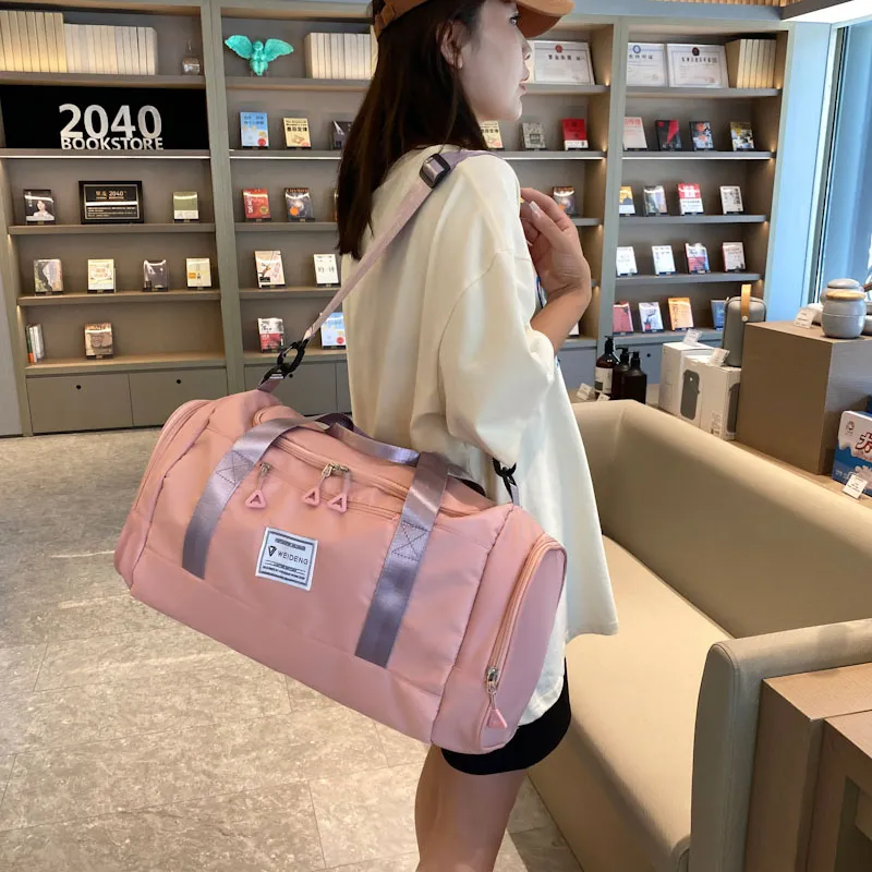 BUBM Oxford Travel Bag Unisex Black/Gray/Taro Purple/Dark Blue/Cherry Blossom Pink/Pink & Gray-28