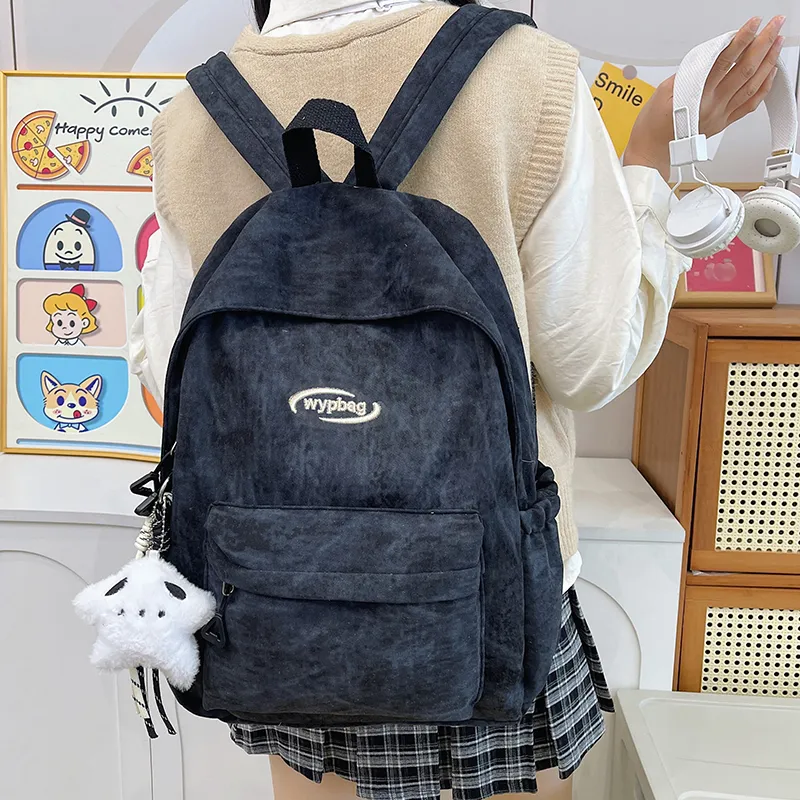 BUBM Nylon Backpack Regular Unisex White/Black/Burgundy/Blue-14