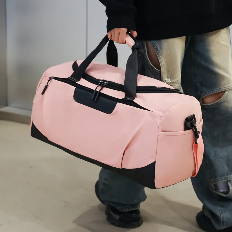 BUBM Nylon Travel Bag Unisex Black/Dark Blue/Light Blue/Pink/Light Gray-14