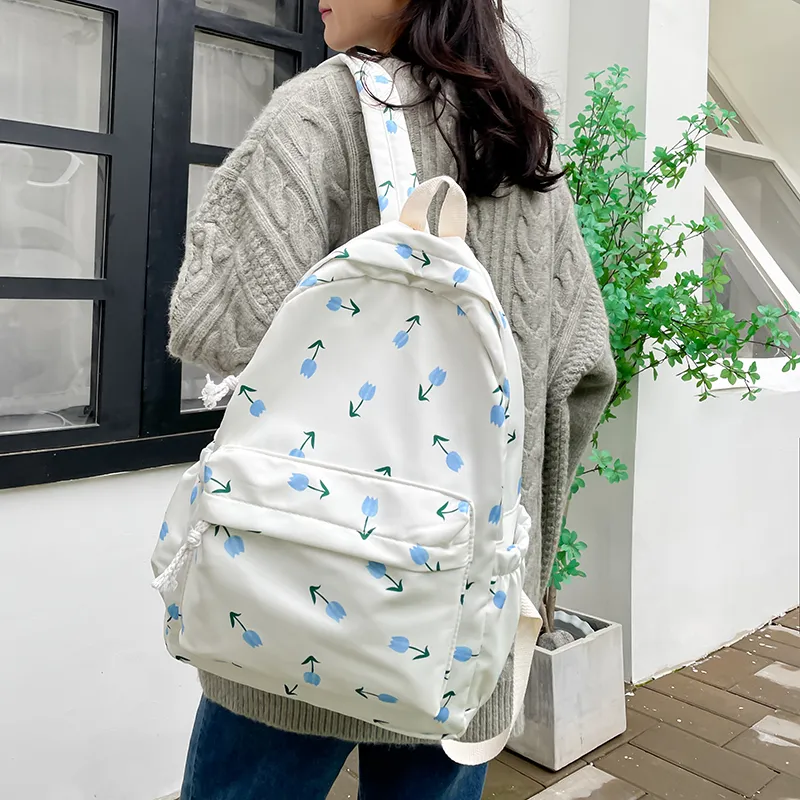BUBM Nylon Backpack Regular Unisex White-14