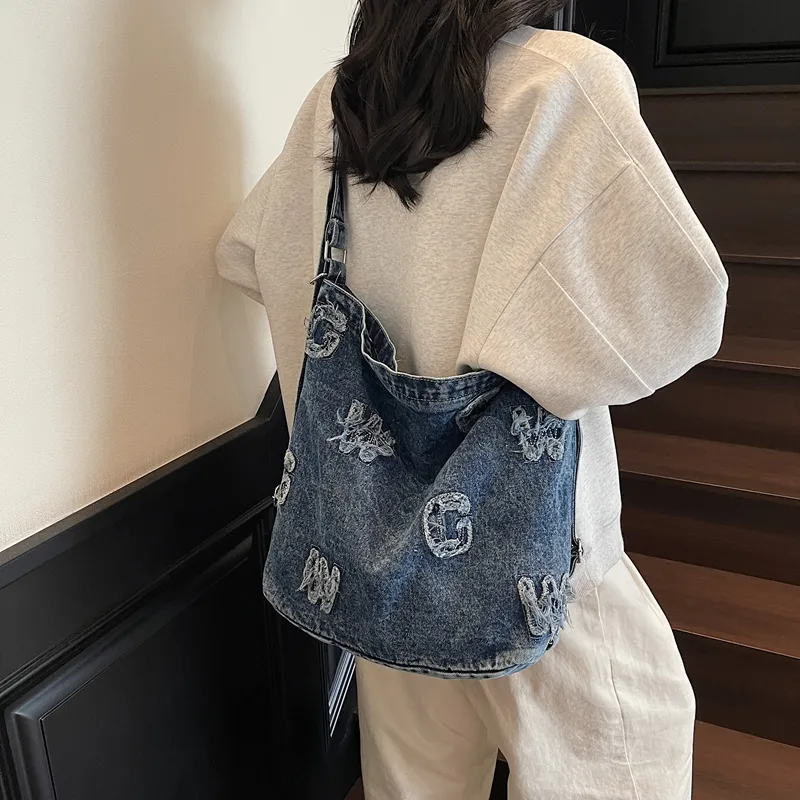 BUBM Denim Shoulder Bag Women's Dark Tea/Blue/Dark Blue-11