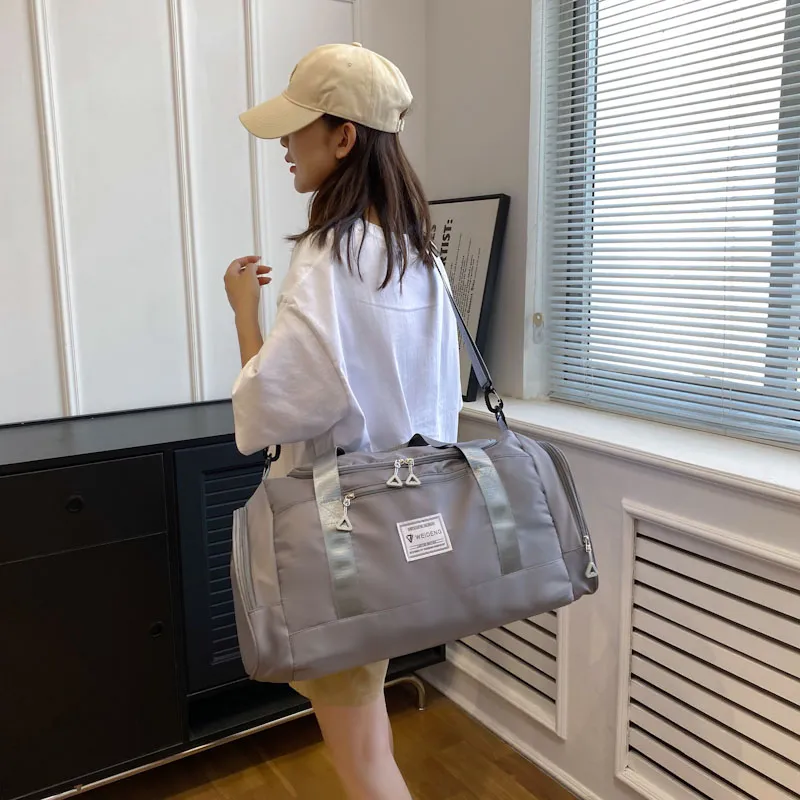 BUBM Oxford Travel Bag Unisex Black/Gray/Taro Purple/Dark Blue/Cherry Blossom Pink/Pink & Gray-11