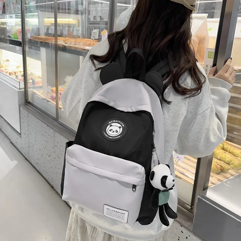 BUBM Nylon Backpack Unisex Black-4