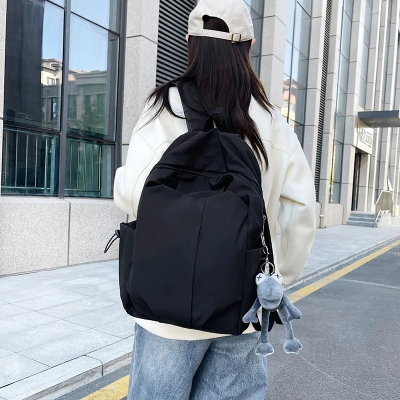 BUBM Nylon Backpack Regular Unisex Black/White/Gray/Red-10
