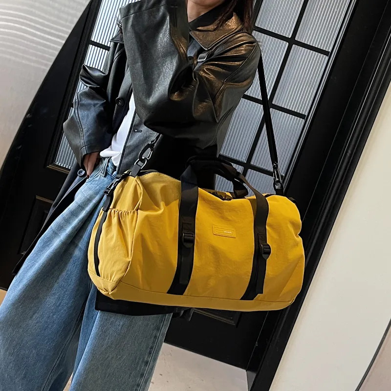 BUBM Fabric Travel Bag Unisex Black/Green/Yellow-8