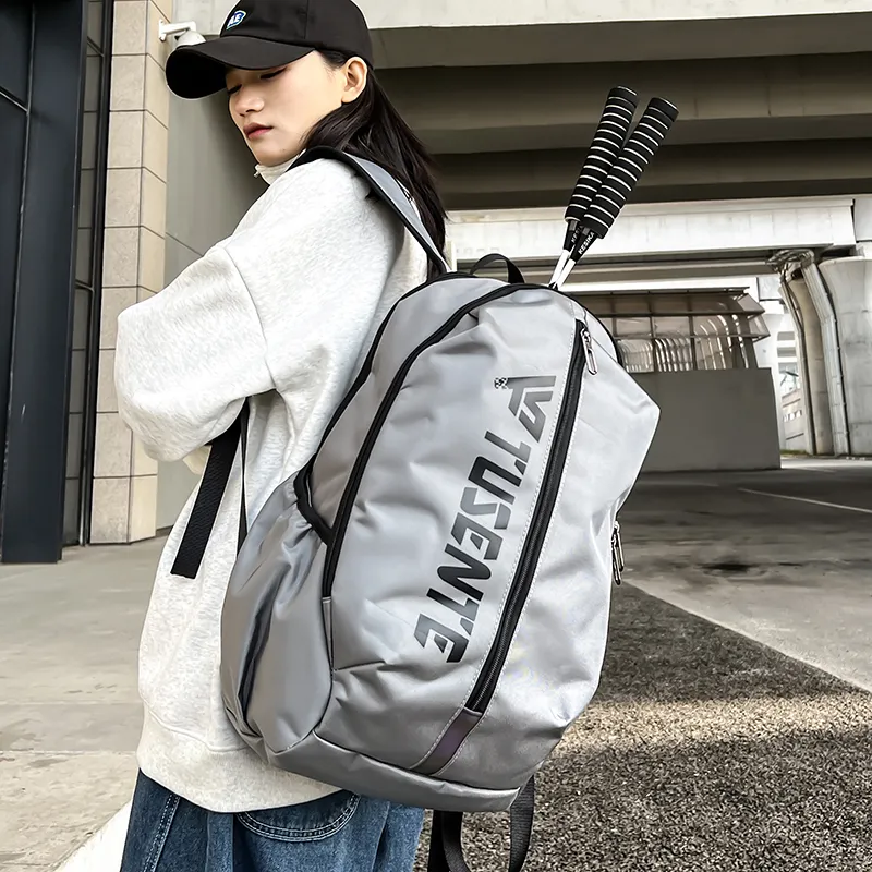 BUBM Oxford Backpack Unisex Black/Dark Gray/Light Gray/Red-9