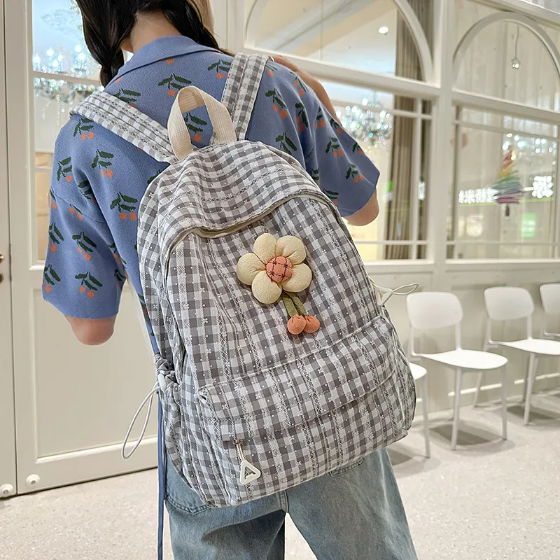 BUBM Nylon Backpack Women's Green/Dark Pink/Coffee/Light Pink-15