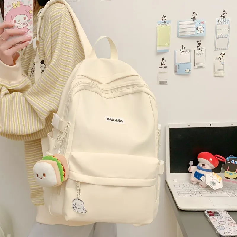 BUBM Composite Cloth Backpack Regular Unisex White/Gray/Black/Blue-5
