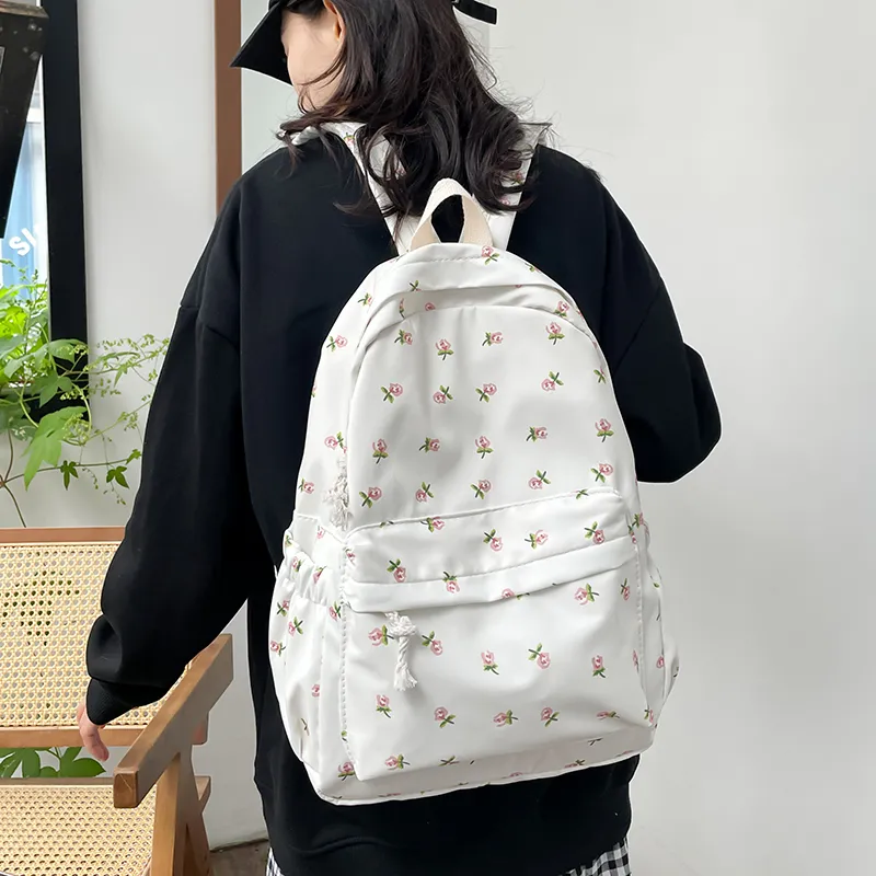 BUBM Nylon Backpack Regular Unisex White-1