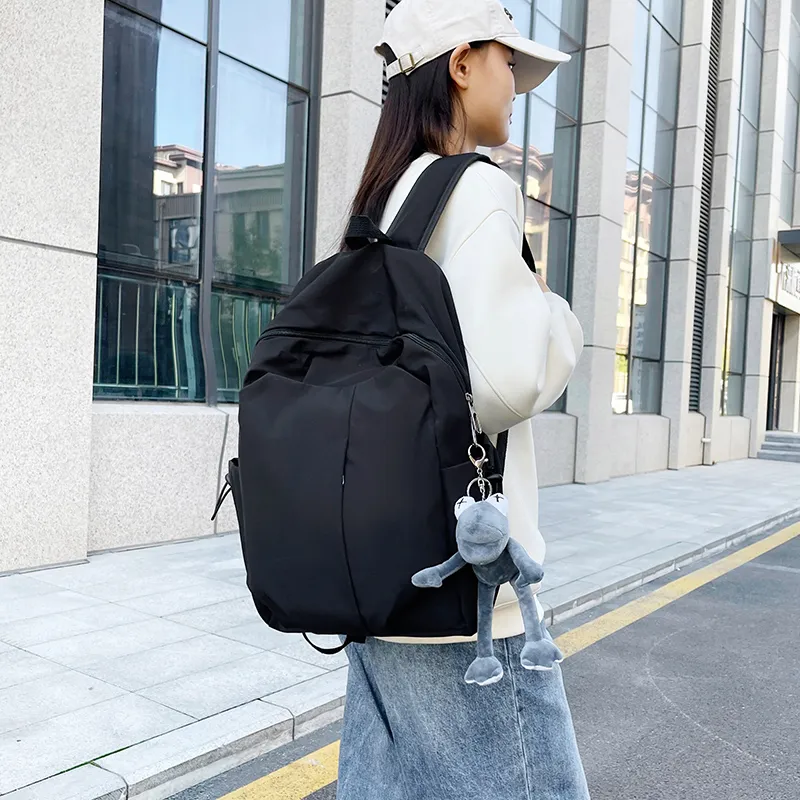 BUBM Nylon Backpack Regular Unisex Black/White/Gray/Red-11