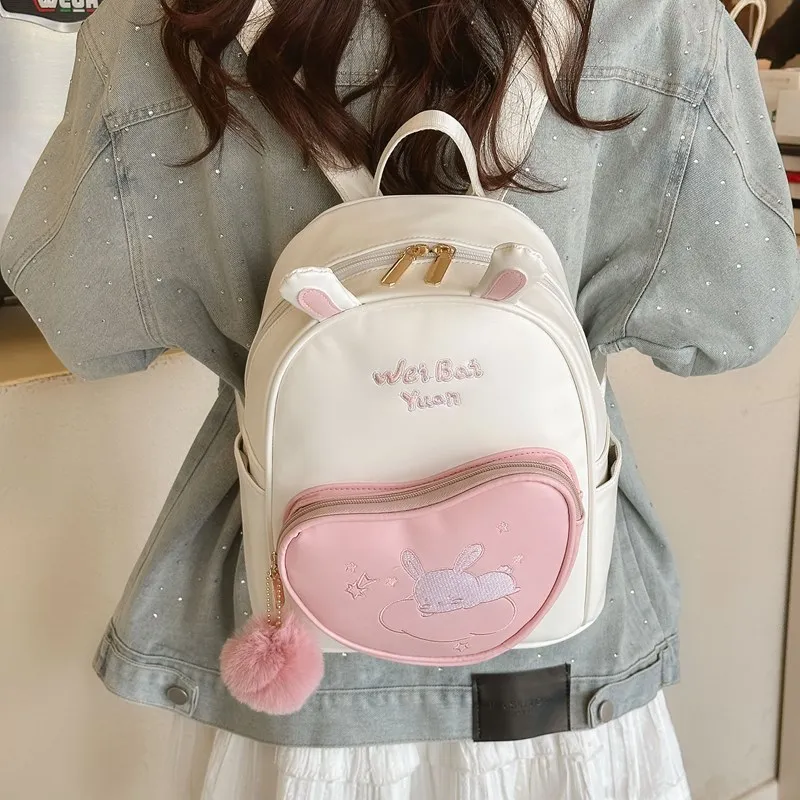 BUBM PU Backpack Regular Women's Pink/Khaki-2
