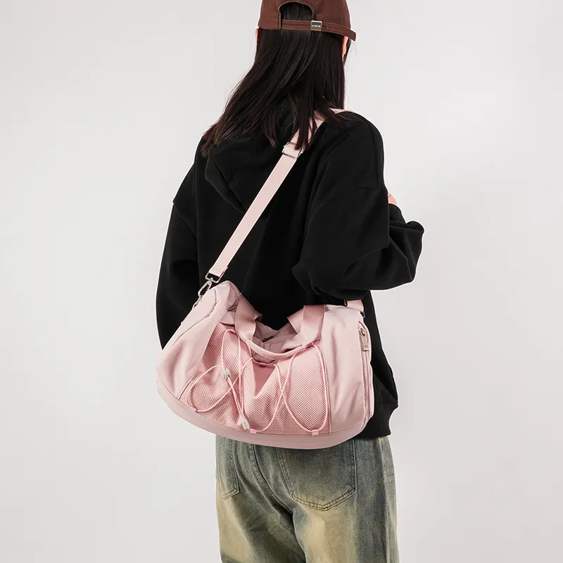 BUBM Polyester Travel Bag Unisex Black/White/Green/Pink-15