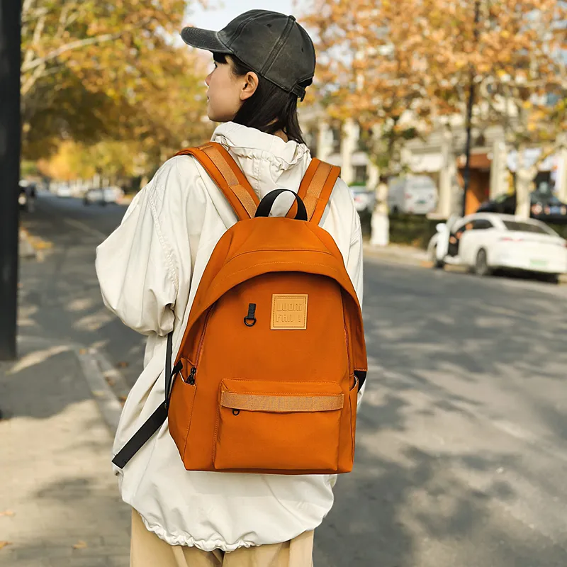 BUBM Nylon Backpack Unisex Purple/Orange/Black/White-11