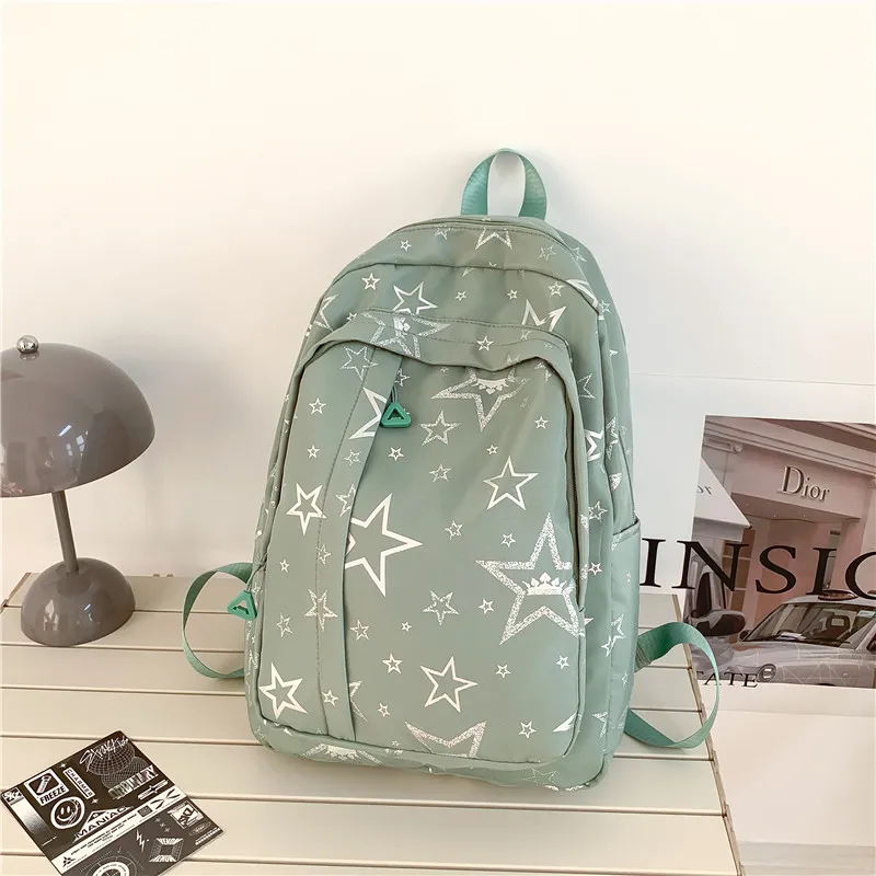 BUBM Composite Cloth Backpack Unisex White/Black/Purple/Orange/Green/Pink-18