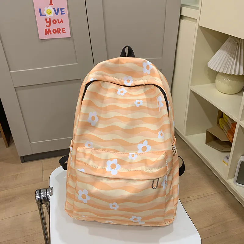BUBM Nylon Backpack Unisex Black/Blue/Pink/Orange/Khaki-11