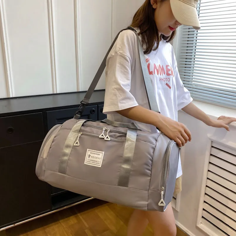 BUBM Oxford Travel Bag Unisex Black/Gray/Taro Purple/Dark Blue/Cherry Blossom Pink/Pink & Gray-9