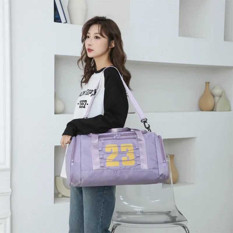 BUBM Nylon One Shoulder Travel Bag Unisex Black/Gray/Pink/Green/Blue/Dark Purple/Light Purple-14