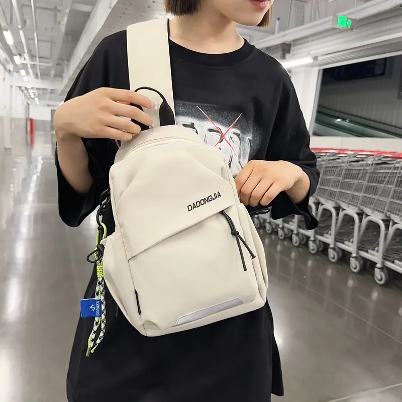 BUBM Nylon Sling Bag Unisex Black/White/Blue/Green-2