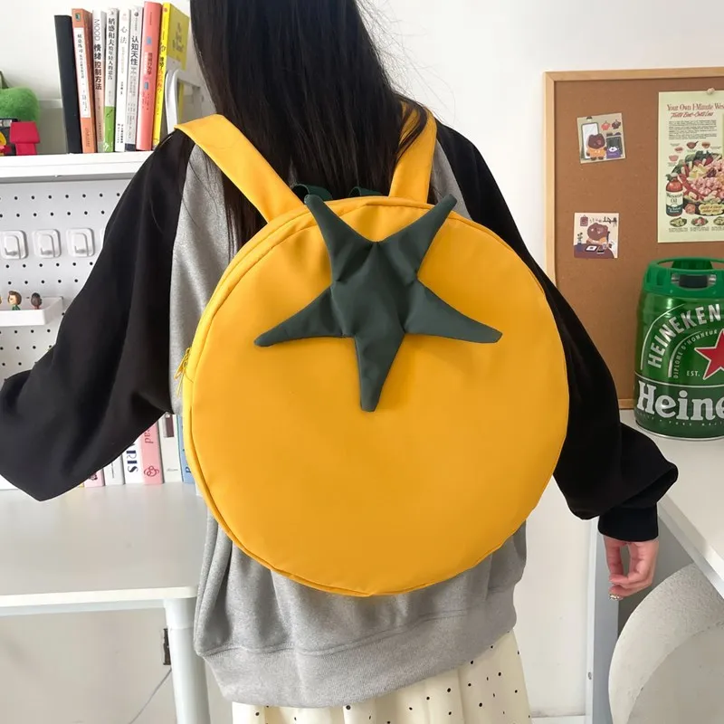 BUBM Composite Cloth Backpack Unisex Red Black/Green Yellow-10