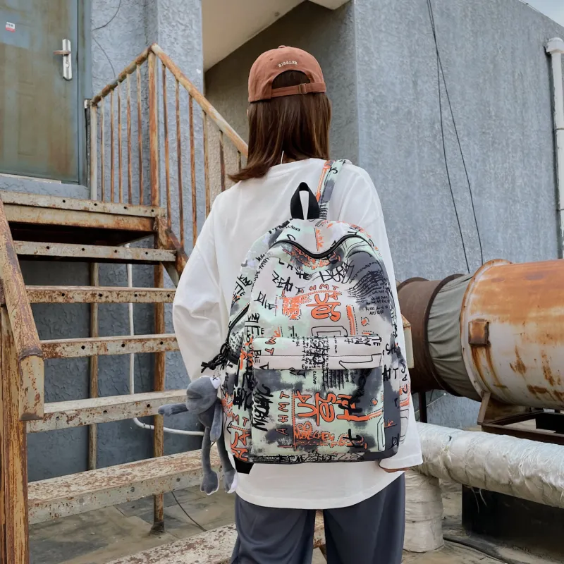 BUBM Nylon Backpack Unisex Multicolor-8