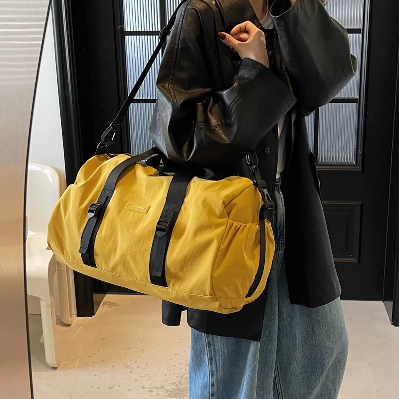BUBM Fabric Travel Bag Unisex Black/Green/Yellow-7