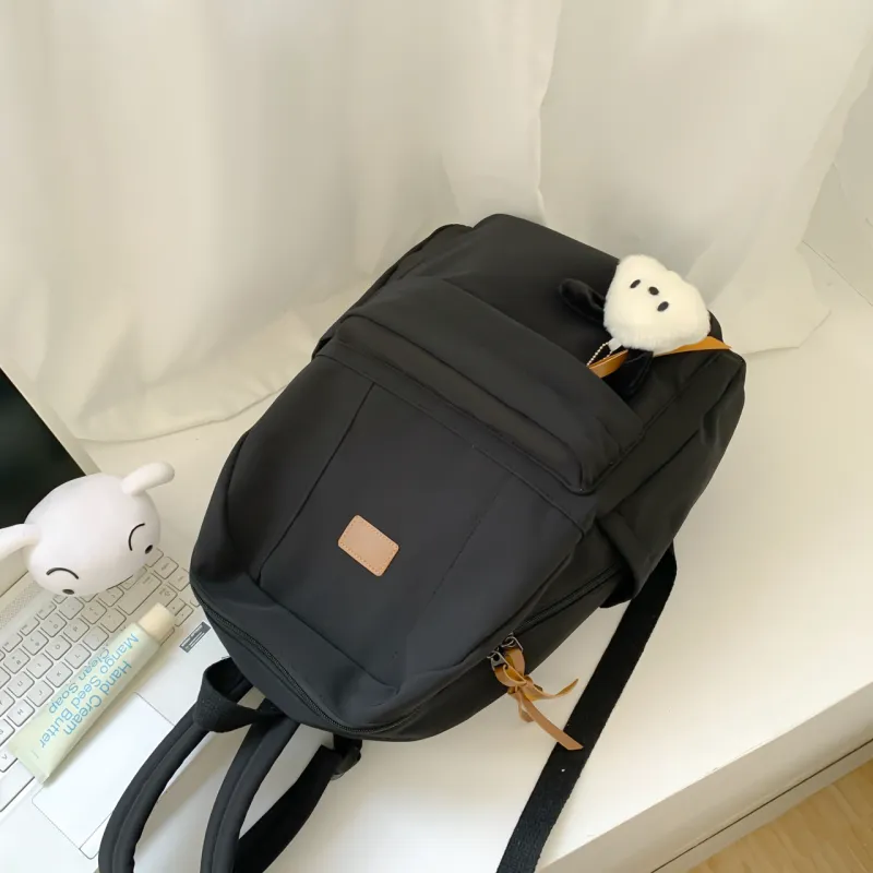 BUBM Composite Cloth Backpack Regular Unisex Black/Ecru/Green/Burgundy-13