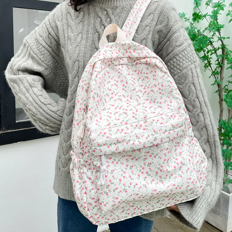 BUBM Nylon Backpack Regular Unisex White-10