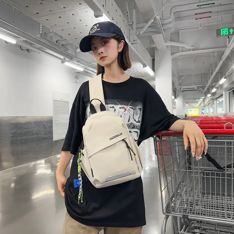 BUBM Nylon Sling Bag Unisex Black/White/Blue/Green-3
