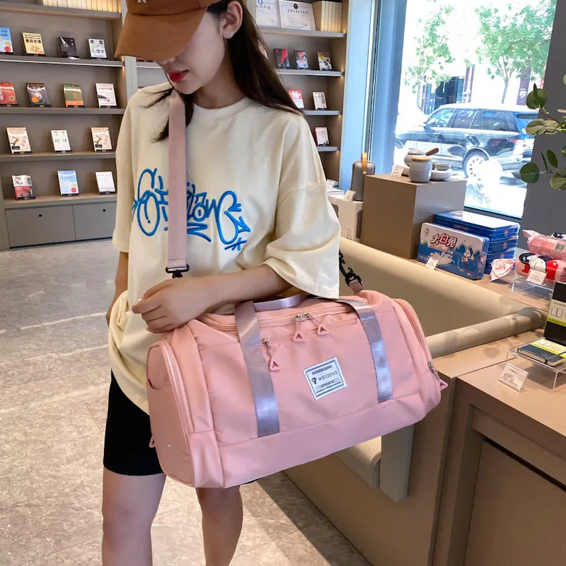 BUBM Oxford Travel Bag Unisex Black/Gray/Taro Purple/Dark Blue/Cherry Blossom Pink/Pink & Gray-29