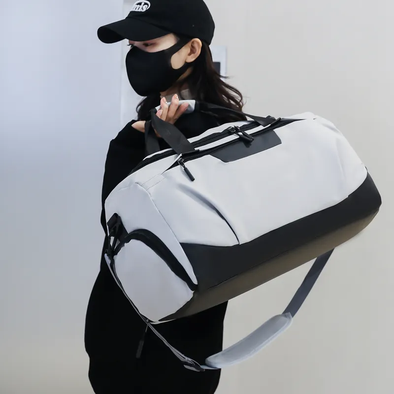 BUBM Nylon Travel Bag Unisex Black/Dark Blue/Light Blue/Pink/Light Gray-21