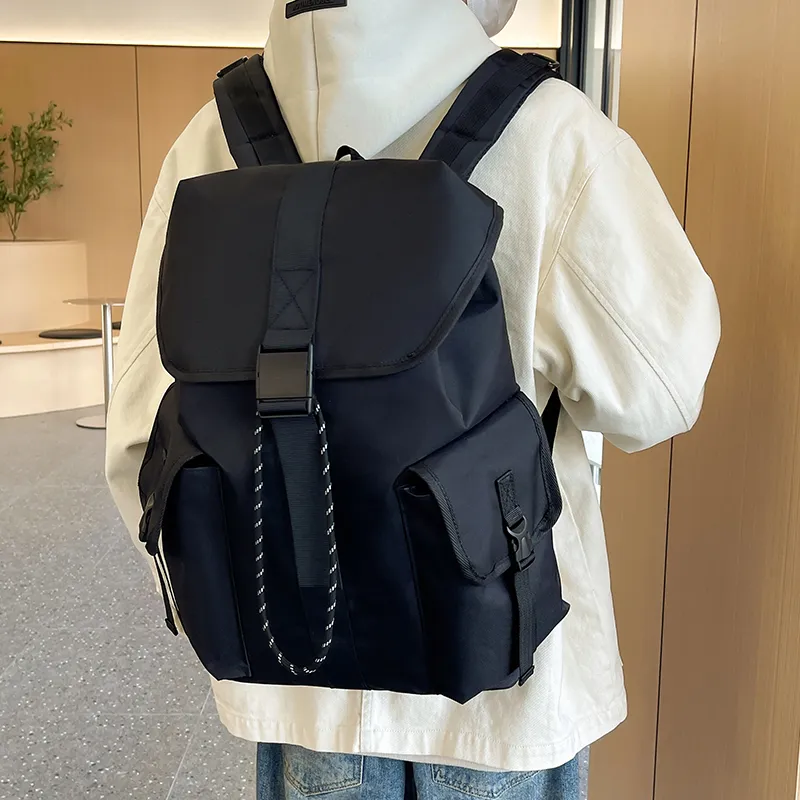 BUBM Nylon Travel Laptop Bag Durable Backpack Regular Unisex White/Black-8