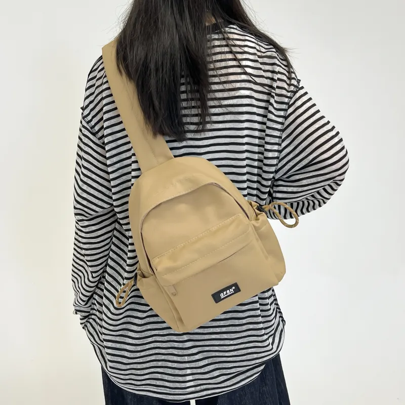 BUBM PU Shoulder Bag, Sling Bag Unisex Khaki/Black-4