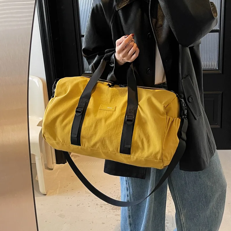 BUBM Fabric Travel Bag Unisex Black/Green/Yellow-10