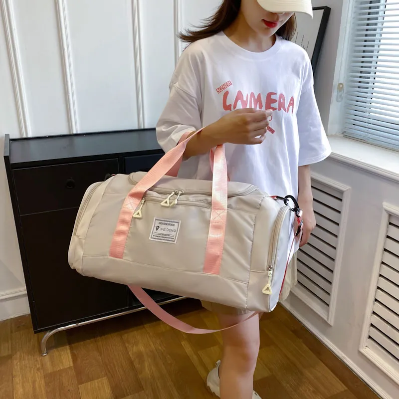 BUBM Oxford Travel Bag Unisex Black/Gray/Taro Purple/Dark Blue/Cherry Blossom Pink/Pink & Gray-31