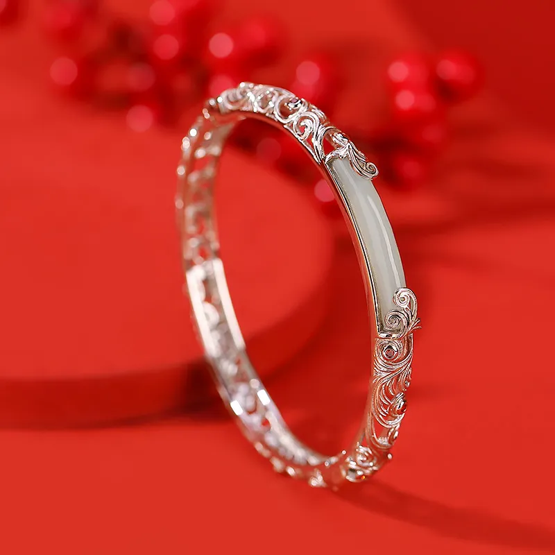 OONEE S925 Silver Bangles Women's-7