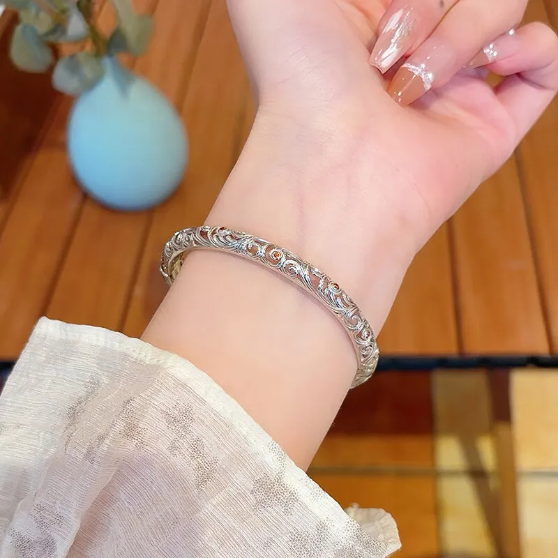 OONEE S925 Silver Bangles Women's-10