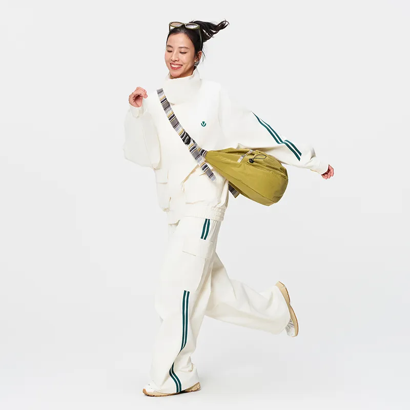 VIVI CYCLE Cargo Pants Unisex White Green-3