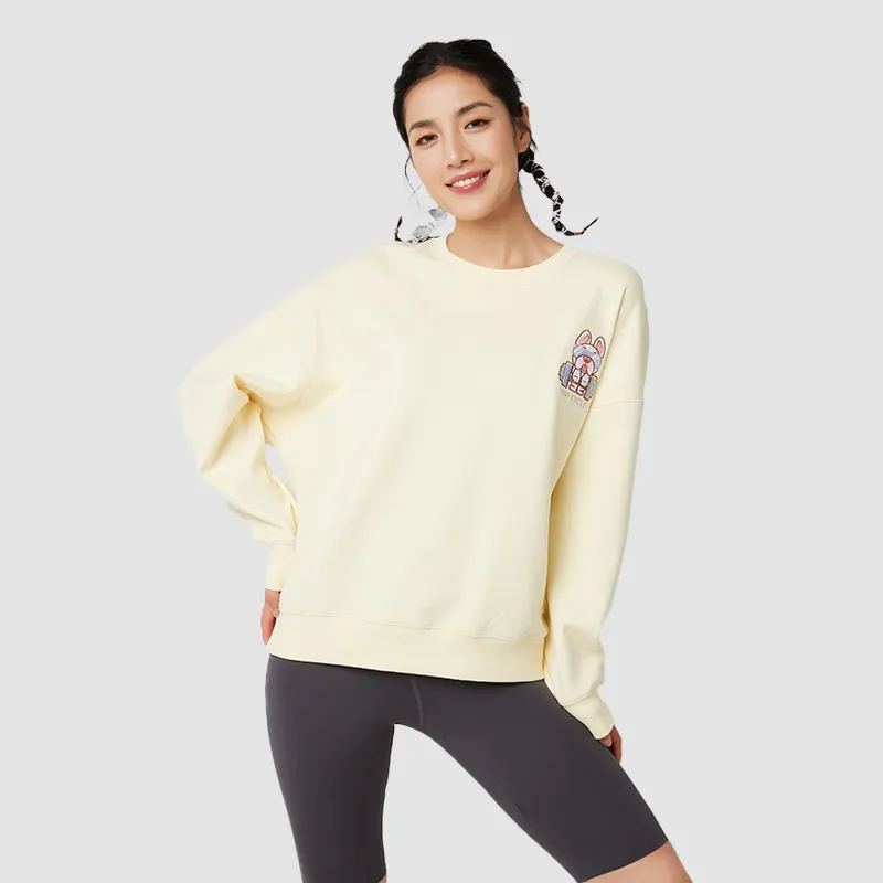 VIVI CYCLE Sweatshirt Unisex Beige Yellow-3