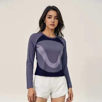 VIVI CYCLE Yoga T Shirt Women's Dark Purple